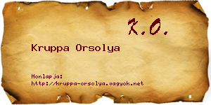 Kruppa Orsolya névjegykártya